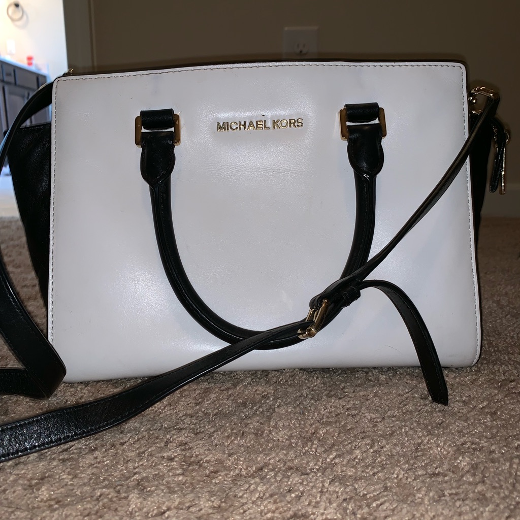 Michael Kora Black & White Satchel